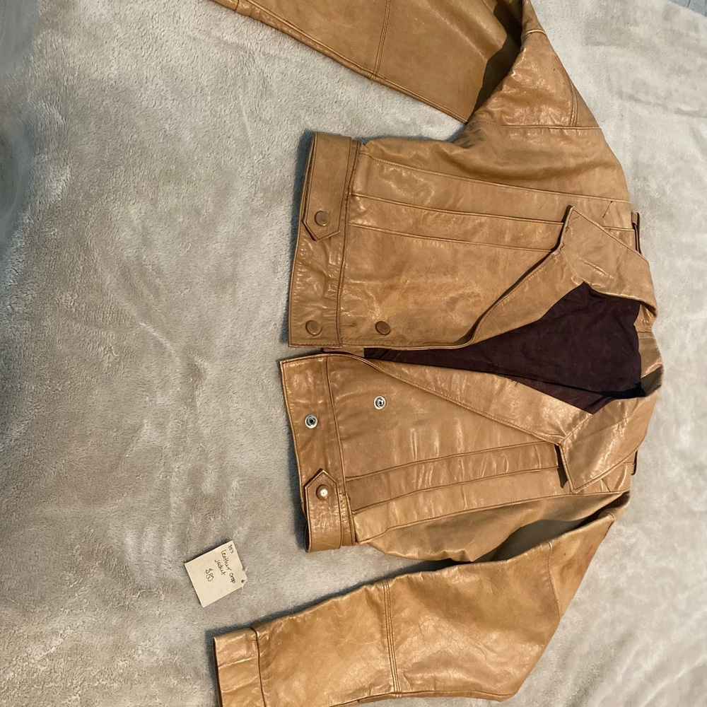 80’s vintage cropped Leather Jacket
